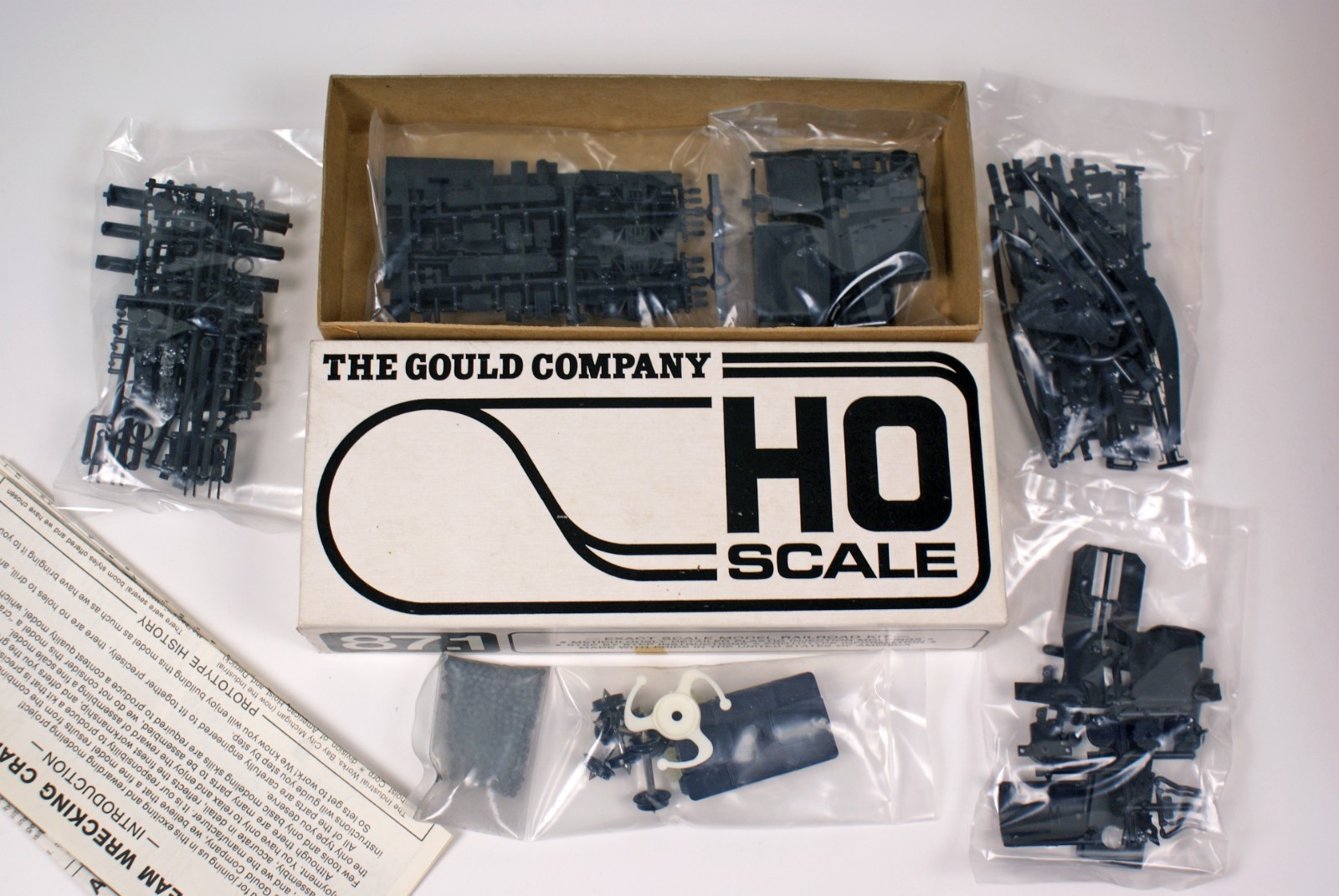 Gould Company HO Scale 120 Ton Steam Wrecking Crane Kit #4010, Undecorated, NOS