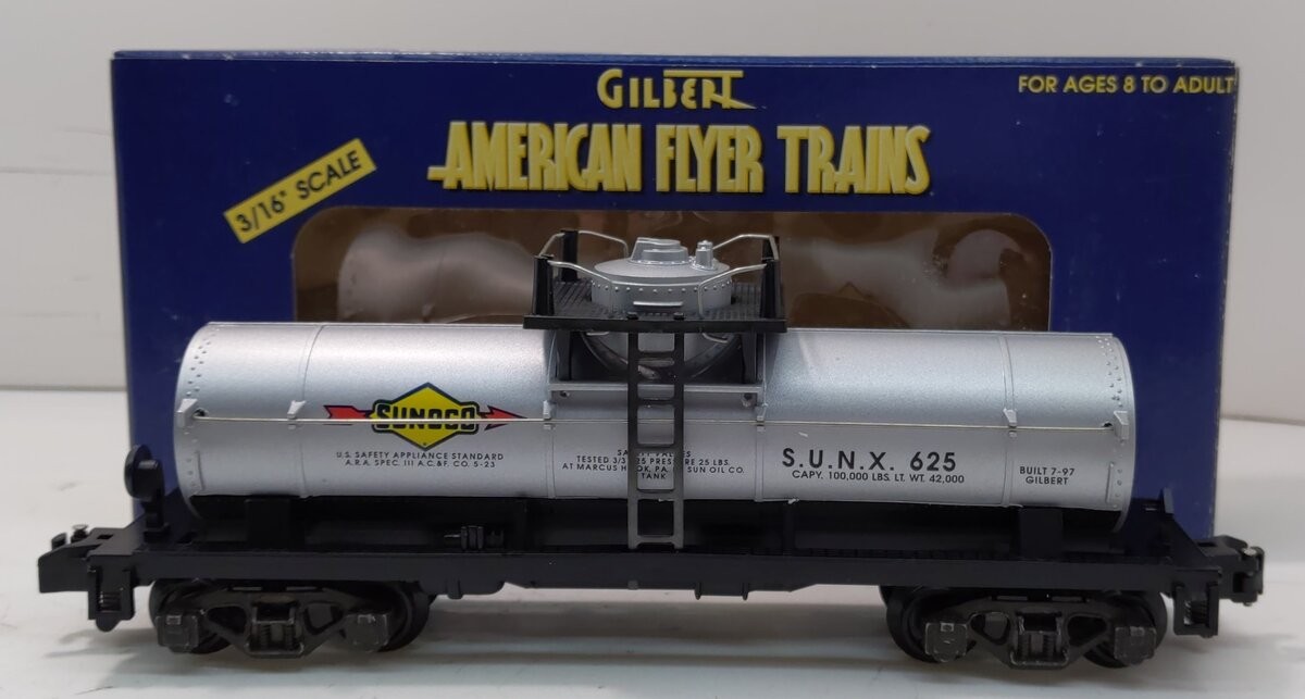 American Flyer 6-48408 S Gauge Sunoco Single Dome Tank Car #625 LN/Box