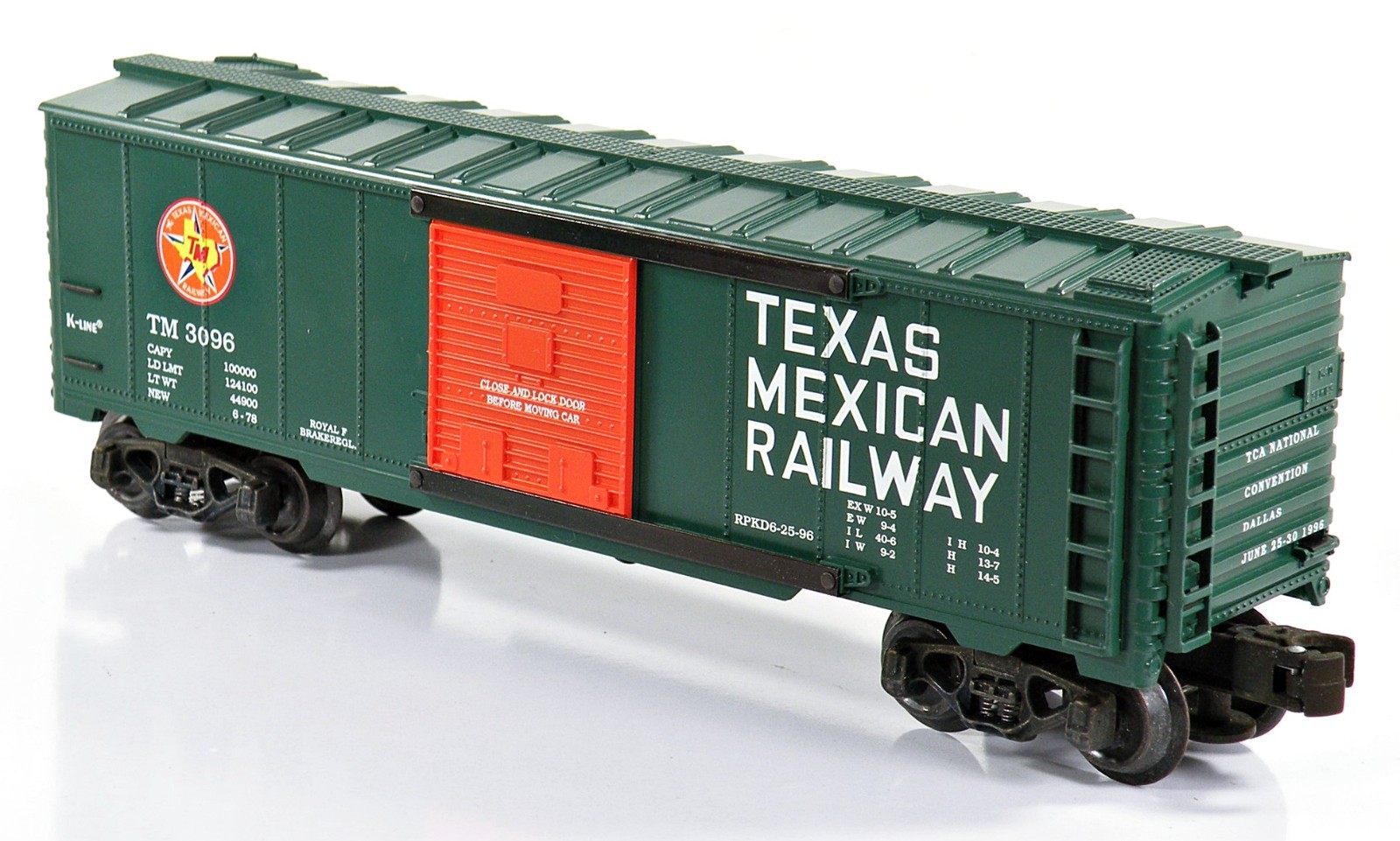 K-Line K-649117IC Texas Mexican Railway Boxcar Made For TCA 1996 NIB