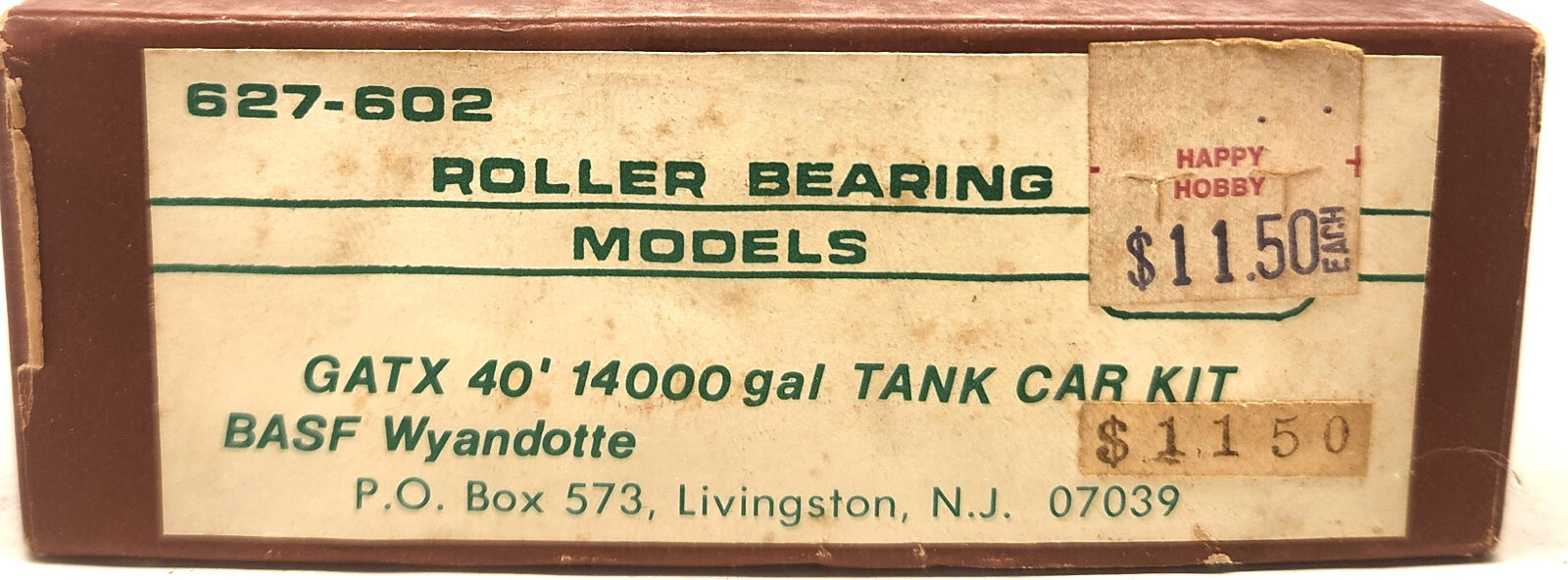 HO Roller Bearing GATX 40′ 14000gal Tank Car BASF Kit / J12
