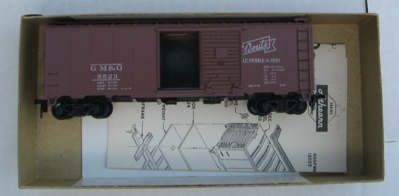 HO ATHEARN 5006 GULF MOBILE & OHIO “Rebel Route”40′ BOX CAR Rd # G. M. & O. 5523
