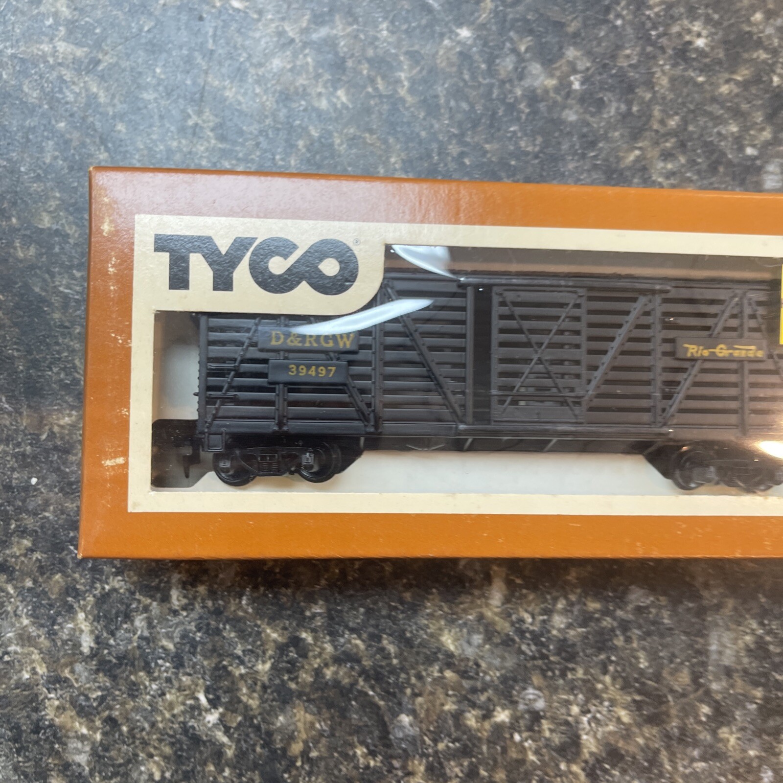 Vtg TYCO HO Scale Model Railroad Train D & RGW Stock Cattle Car in Box