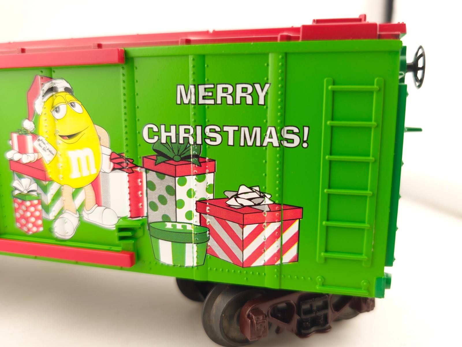 *READ MTH O Gauge 1:48 M&M’s Box Car Green Red Yellow Merry Christmas 30-74594