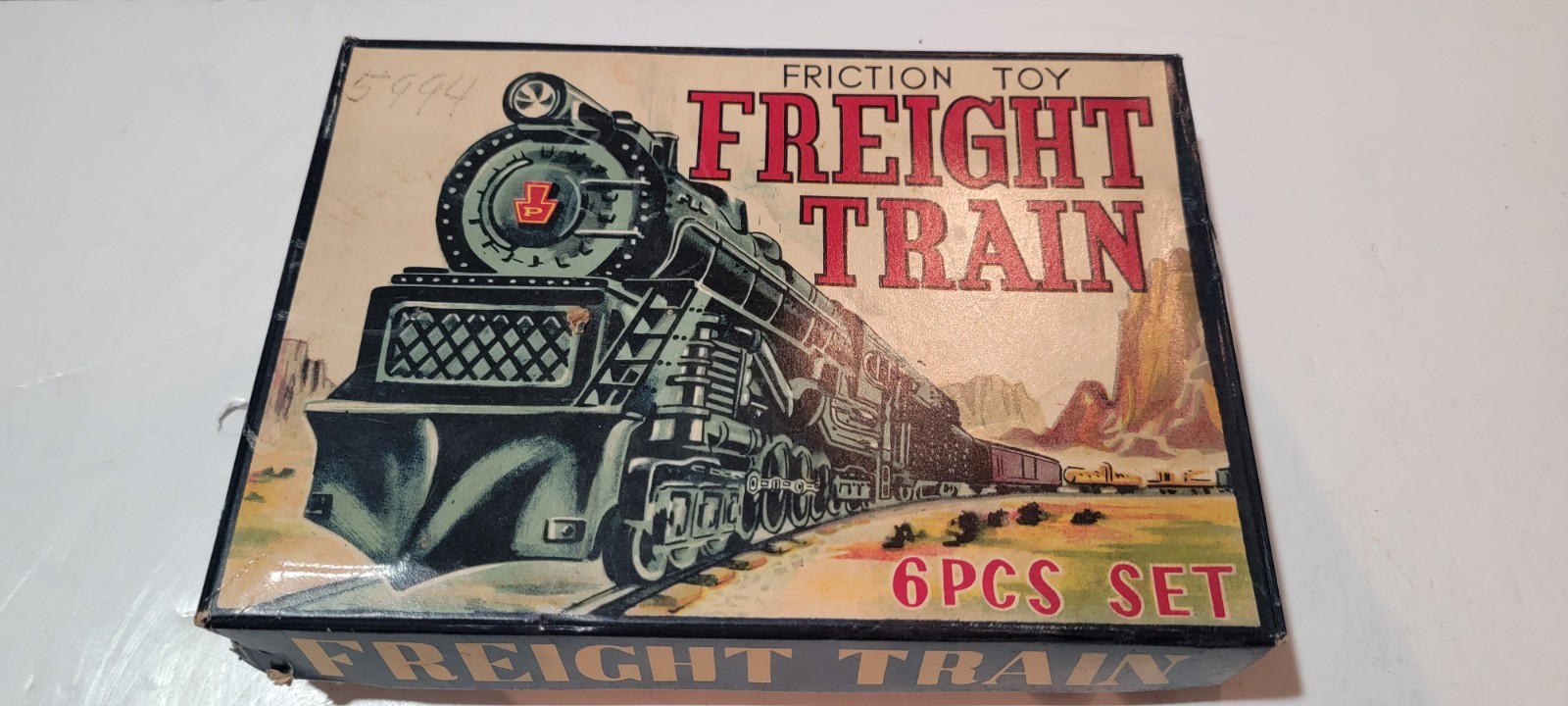 SAKAI O GAUGE 6 CARS HUDSON & PACIFIC ORIGINAL BOX TIN LITHOGRAPH FRICTION POWER