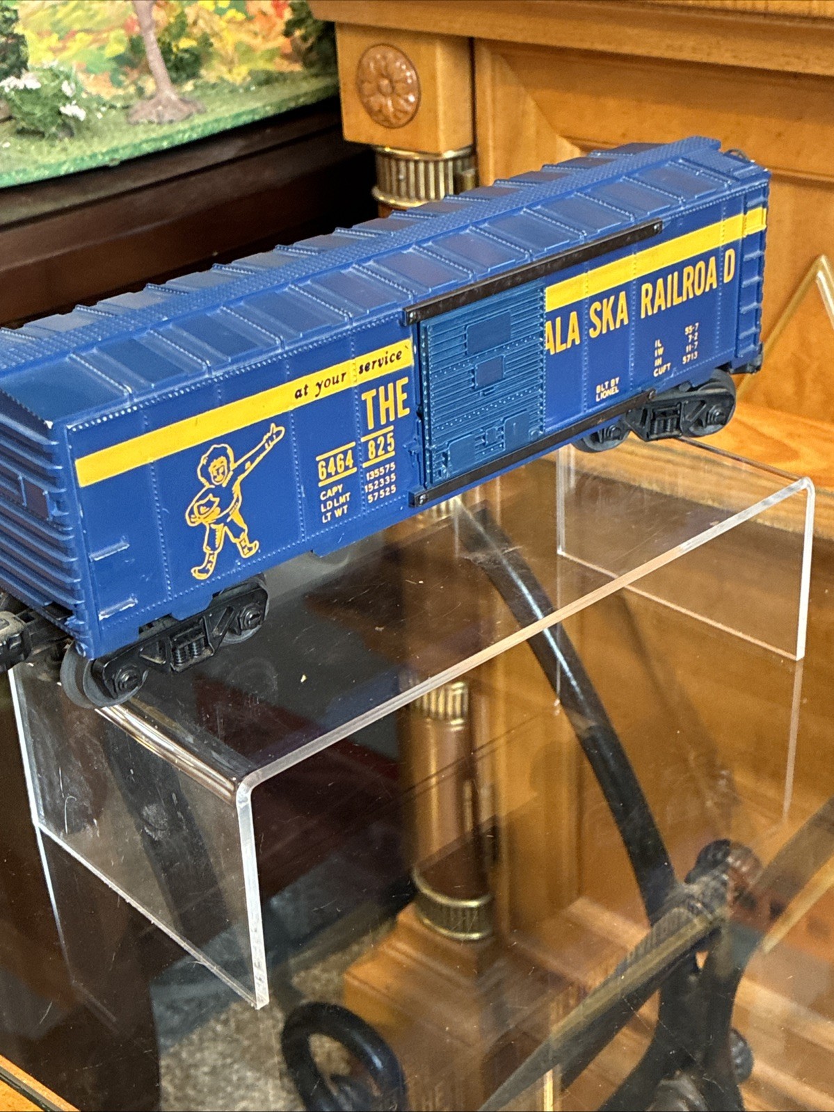 ~UNRUN~LIONEL POSTWAR 6464-825 The Alaska Railroad Boxcar (Painted Grey Mold) B