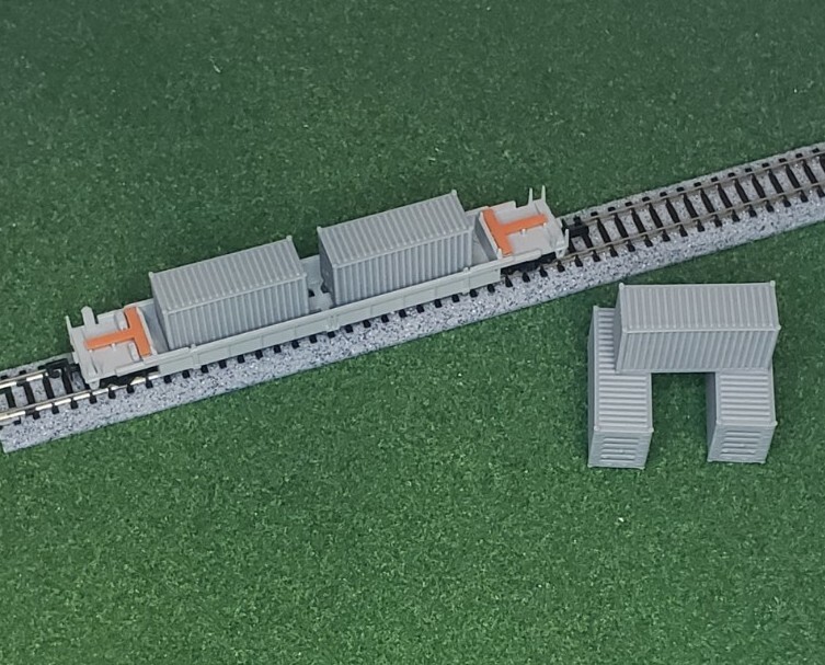 1/160 N Scale 5 Pack 20ft Shipping Containers GRAY color FREE SHIPPING