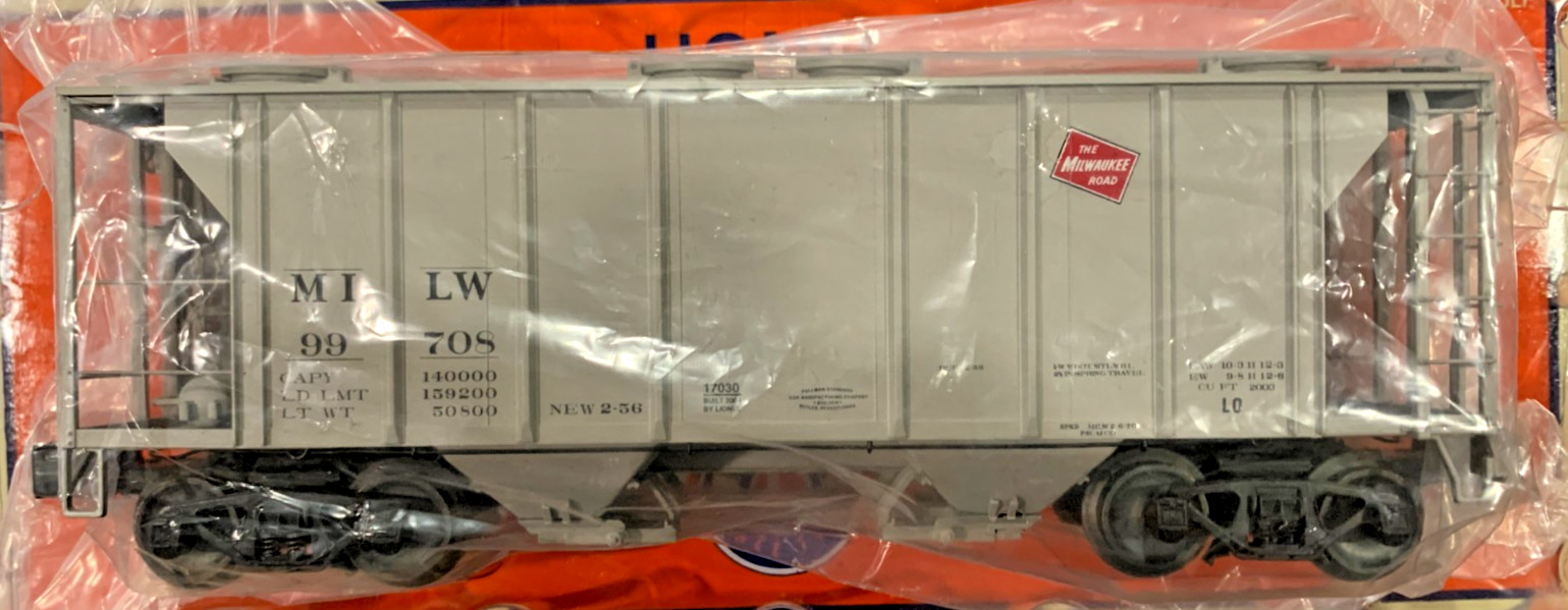 Lionel 6-17030, Milwaukee Road PS-2 2 Bay Hopper , #99708, O Scale 1/48, New