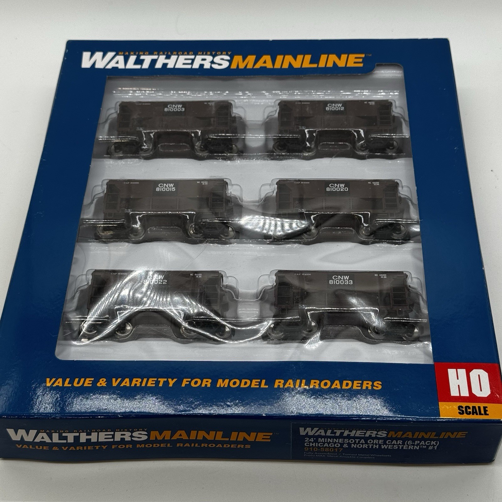 NEW Walthers Mainline HO 24′ Minnesota Ore Cars 6-Pack 910-58017 Chicago North W