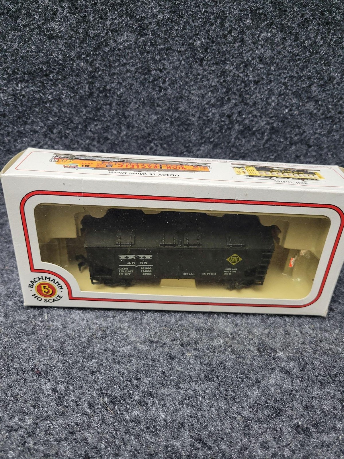 Vintage Bachmann Erie Coal Hopper HO Scale Black Plastic Ore Freight Train Car