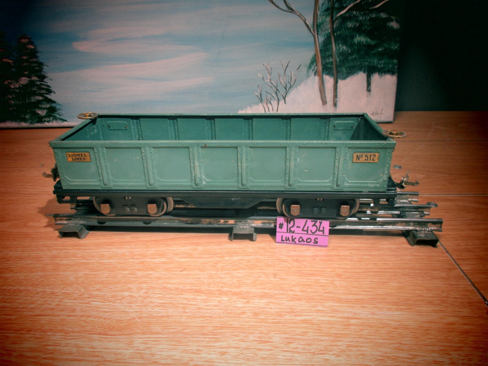 Lionel Lines Train No. 512 Green Gondola Car Standard Gauge Train Car