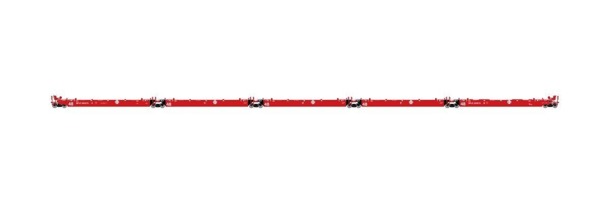HO-Gauge – Athearn – Santa Fe Maxi III Well Car #254215 5-Pack