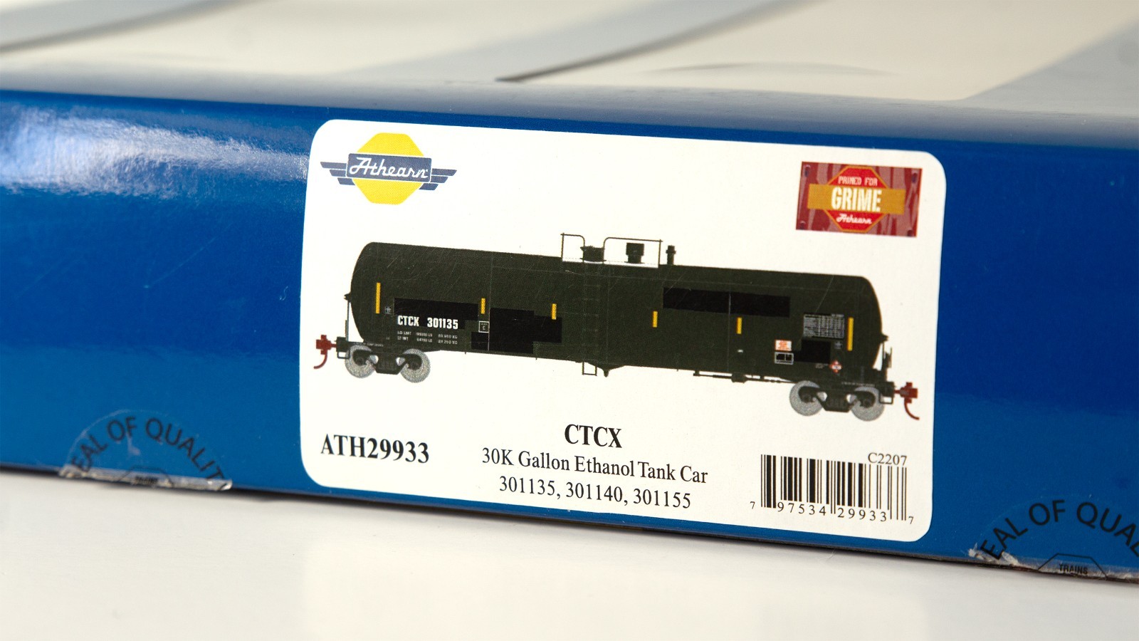 HO Scale Athearn Prime for Grime CTCX 30k Gallon Ethanol Tank Car 3 Pack