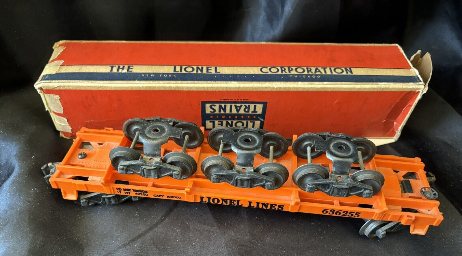 USED Lionel 6362 O, Rail Truck Car, Lionel Lines #636255 Read Description