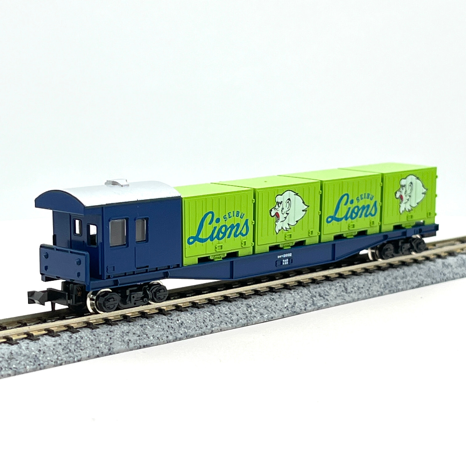 Kato N Scale Seibu Lions Japan Baseball Kokifu 10000 Brake Van Flat Containers