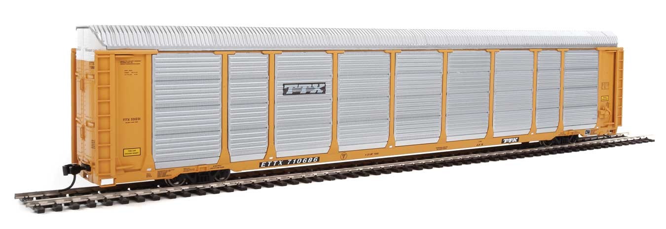 Walthers Proto HO Scale 89′ Tri-Level Auto Carrier TTX/ETTX Flat #331231/710686
