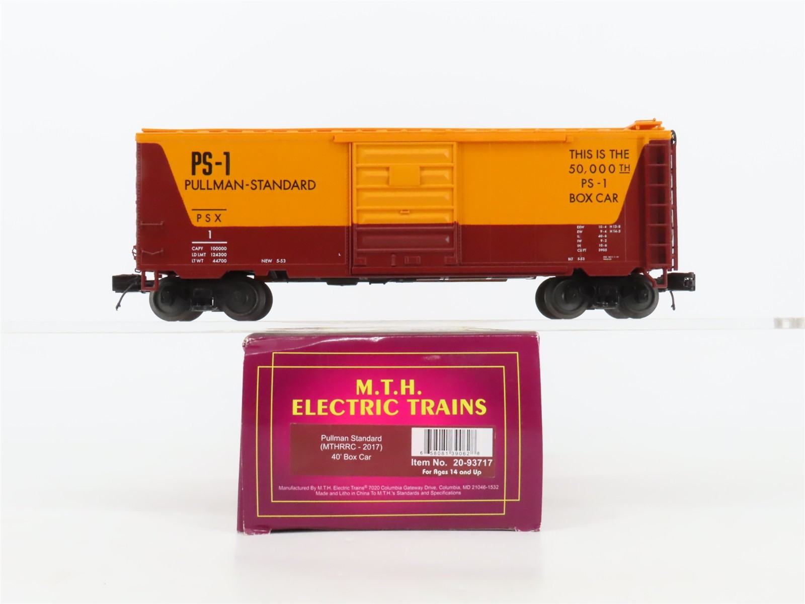 O Gauge 3-Rail MTH Rail King 20-93717 MTHRRC Pullman Standard Boxcar #1