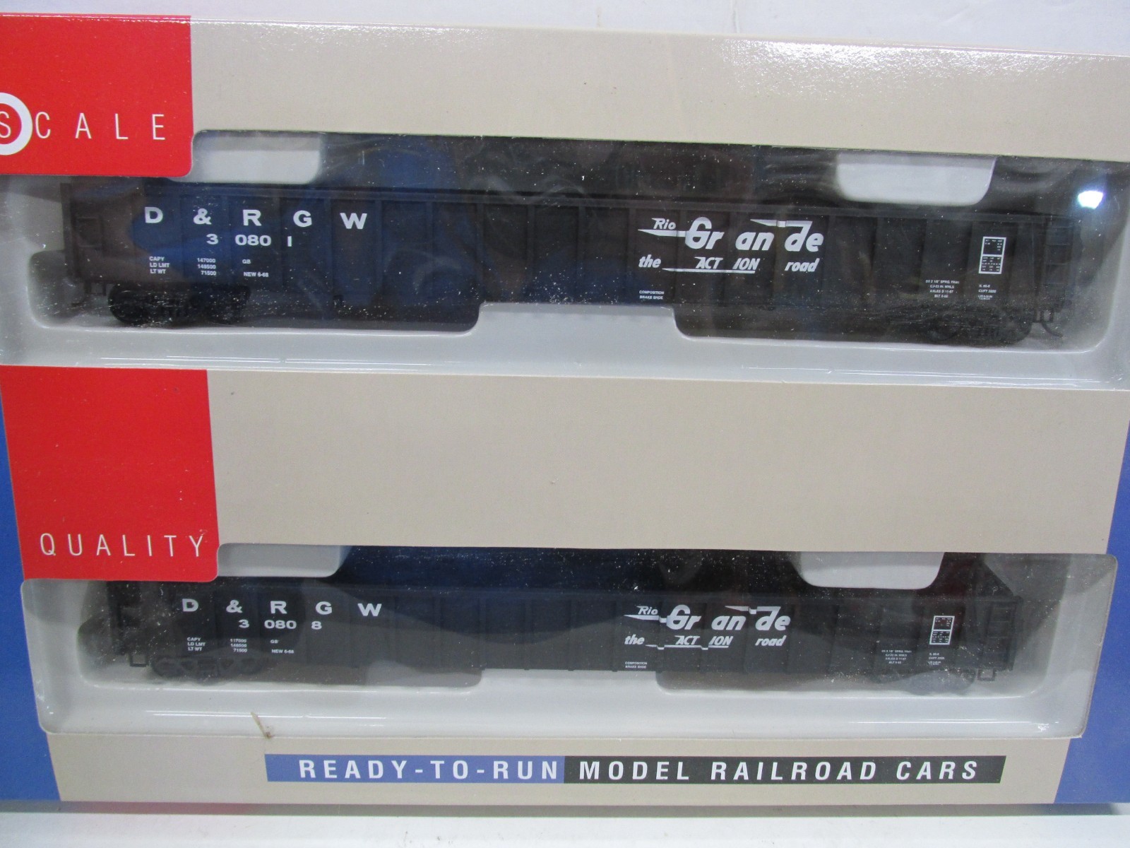 WALTHERS # 932-23273 ~ D & RGW – RIO GRANDE 65′ MILL GONDOLA ~2 PACK~ HO SCALE