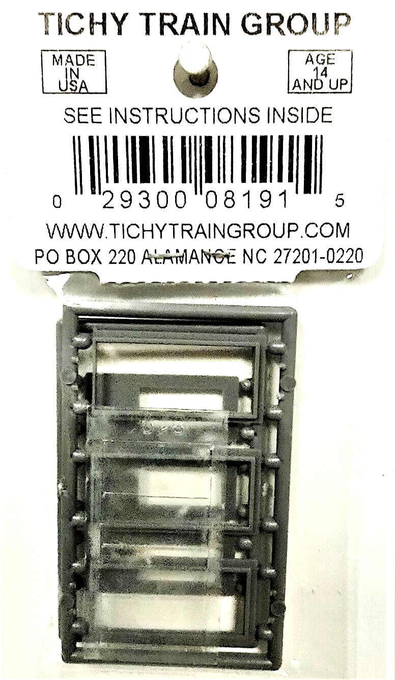 HO Scale Tichy Train 8191 Single-Lite Door w/Separate Frame (3) pkg