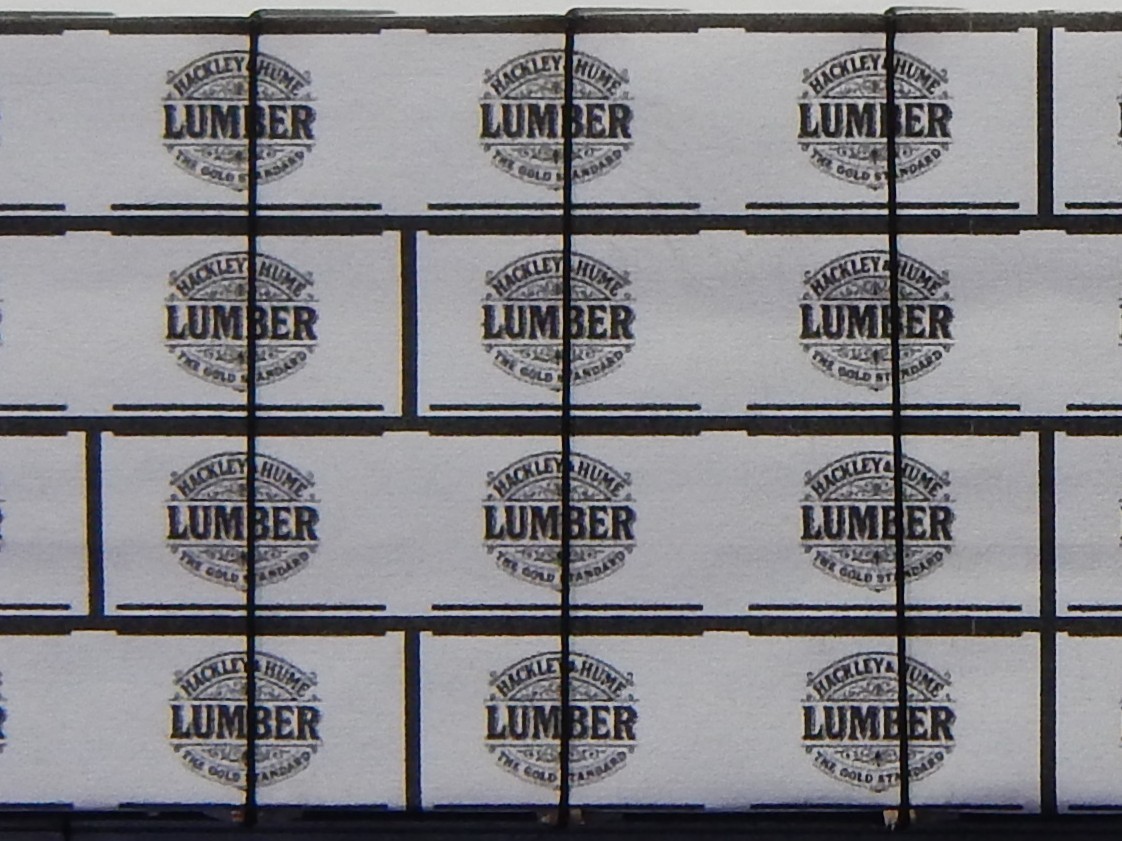 Solid Wood Wrapped Lumber Load for 72 Foot Centerbeam Flat Car