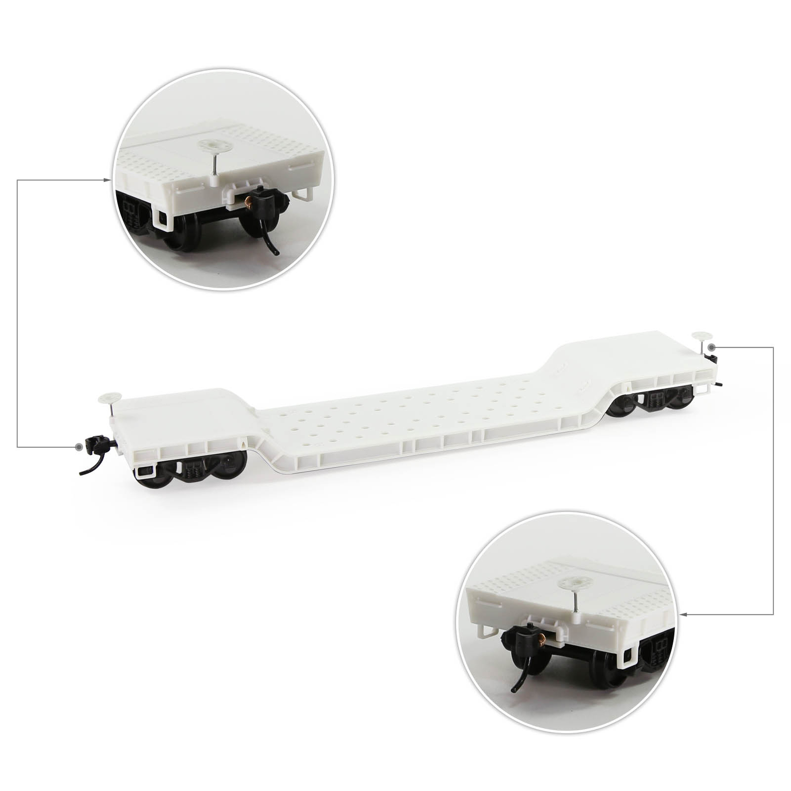 Evemodel HO Scale 1:87 Blank Disassembled DIY Center-Depressed Flatcar C8769JJ