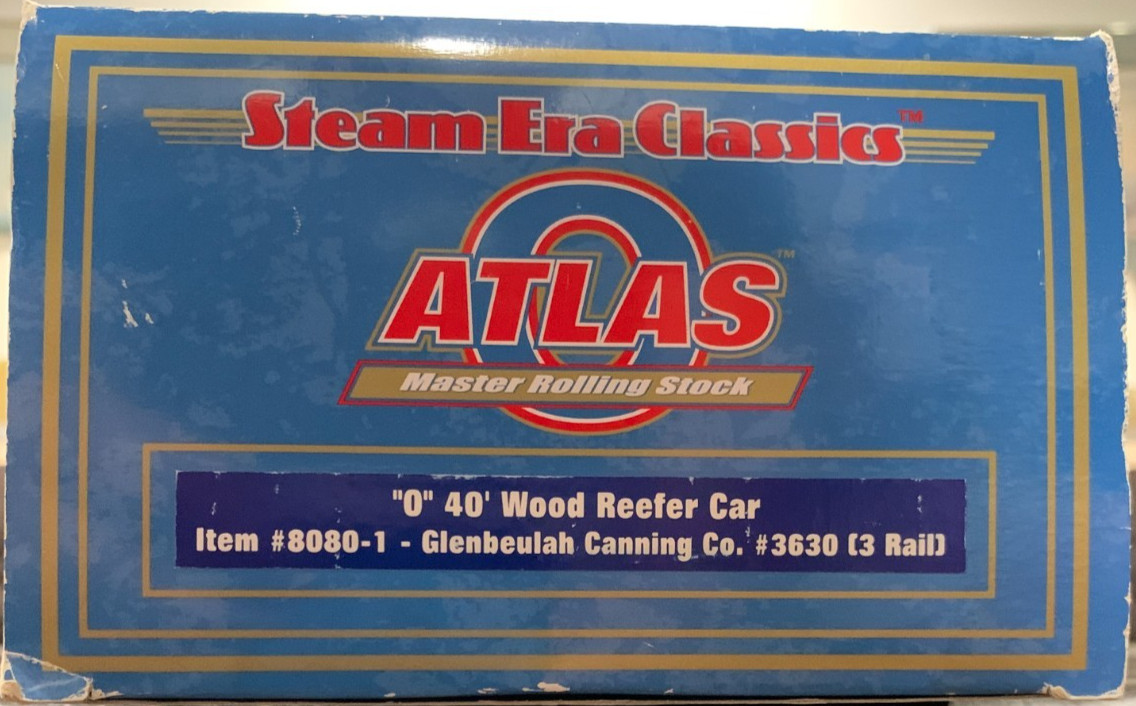 Atlas 8080-1 Glenbeuleh Canning Co 40′ Wood Reefer, #3630, O Scale 1/48, LN
