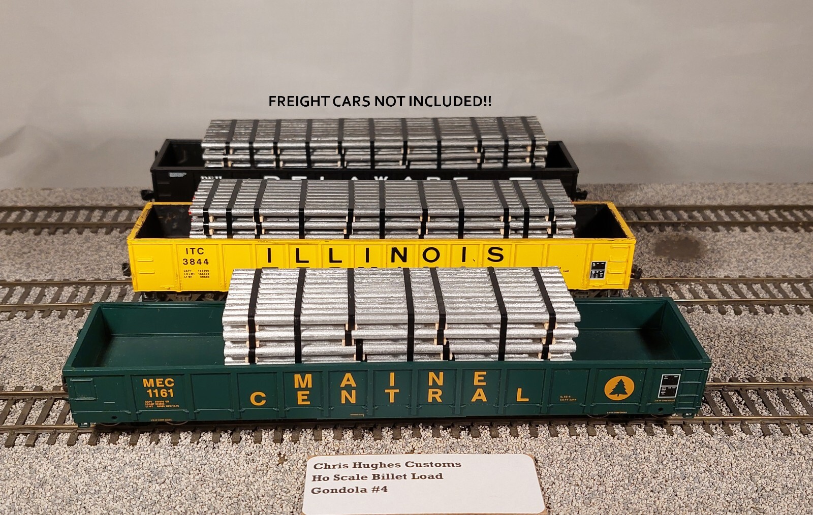 HO Scale Gondola- Aluminum Billet Load #4