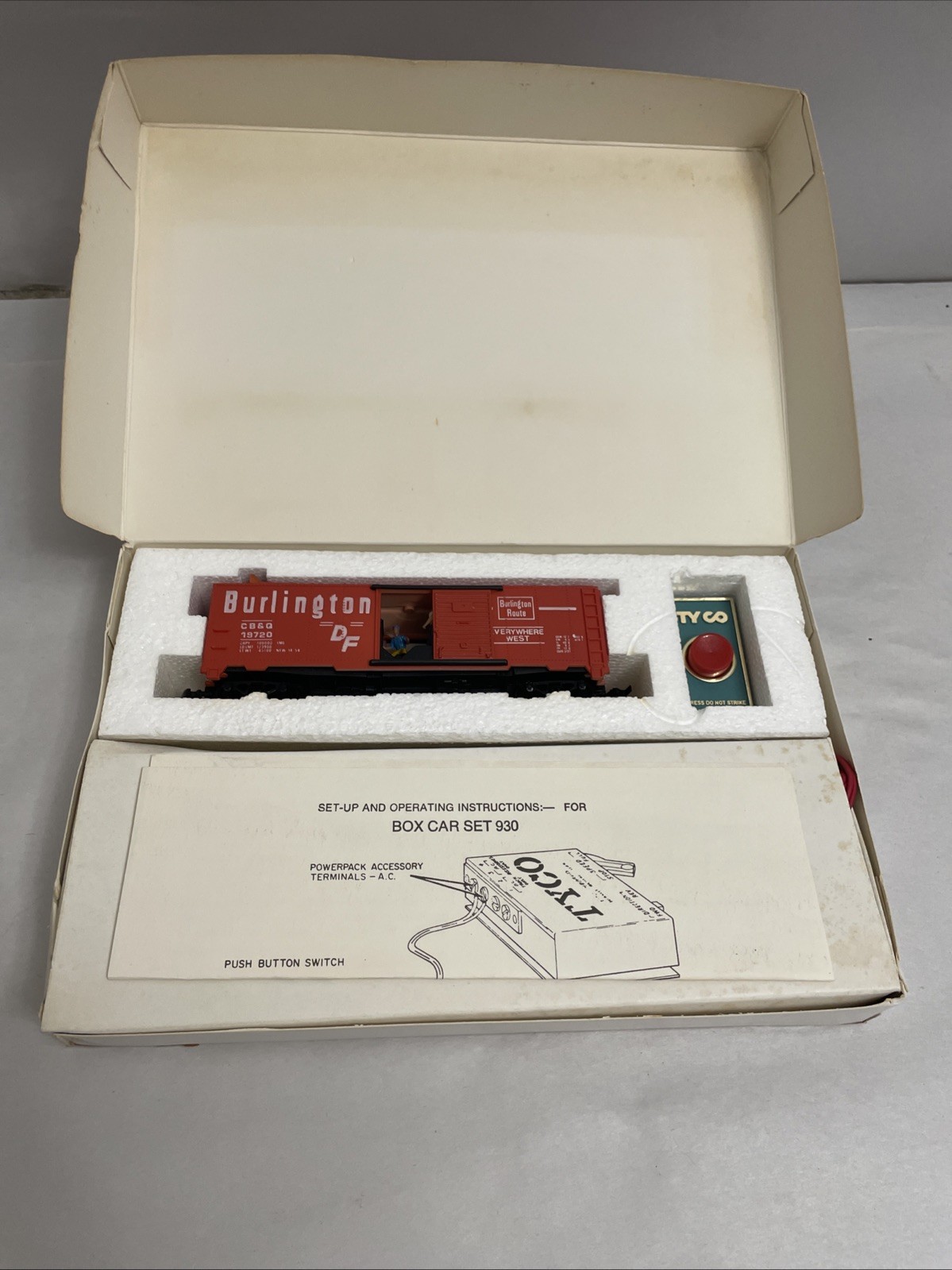 Vtg Tyco 930:900 Freight Unloading Box Car Open Box 1975 HO Scale