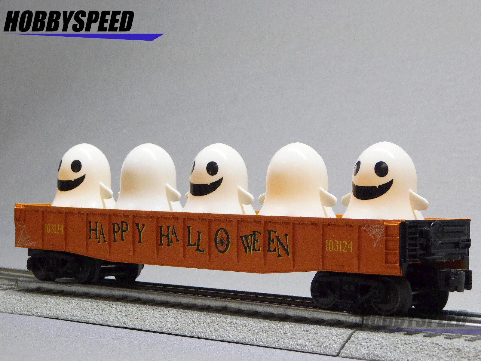 MTH RAILKING HALLOWEEN GONDOLA CAR WITH FLICKERING LIGHTED GHOSTS 30-72246 NEW