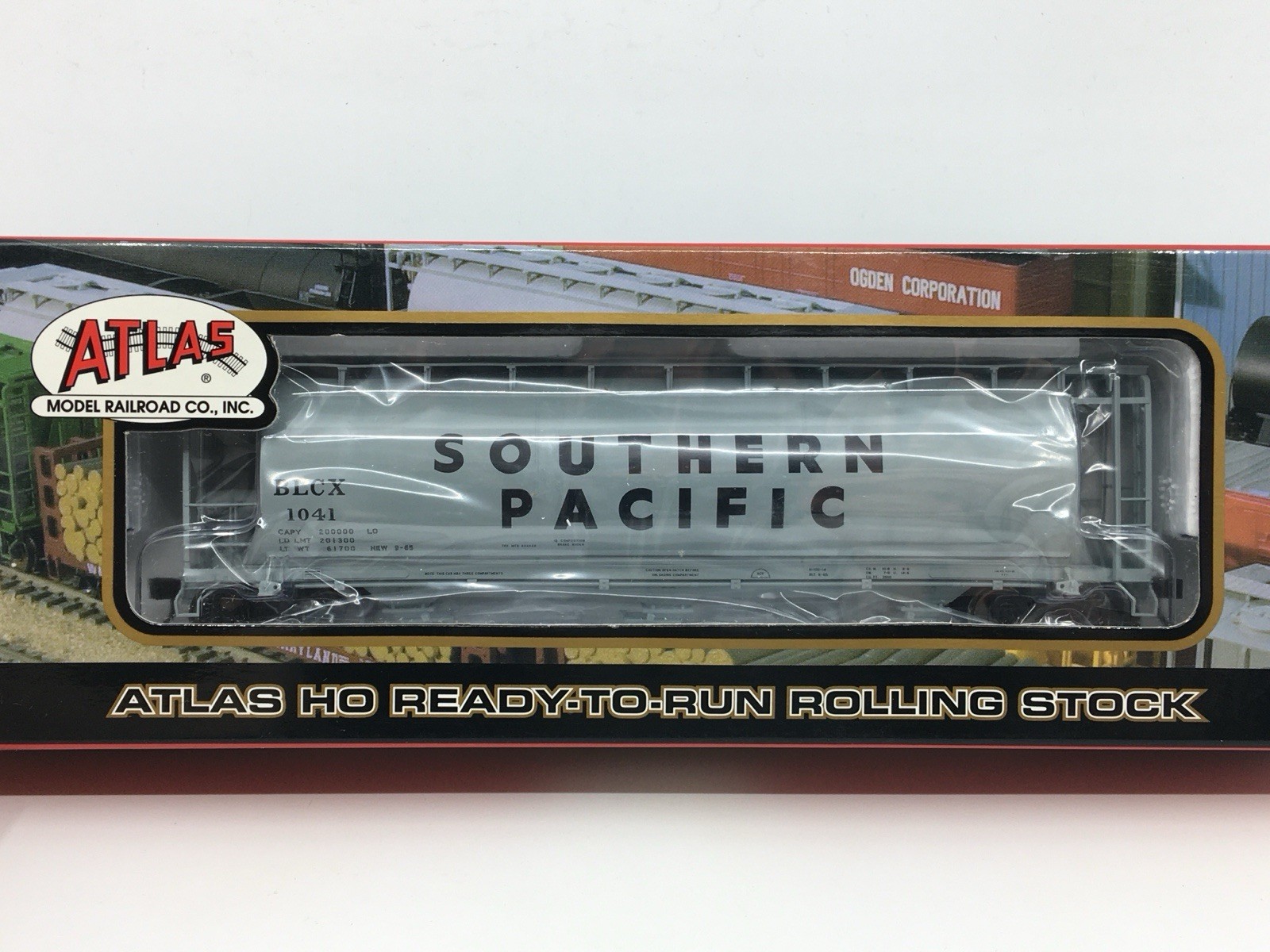 HO Atlas 1938-6 Southern Pacific ACF 3-Bay Cylindrical Covered Hopper BCLX #1041