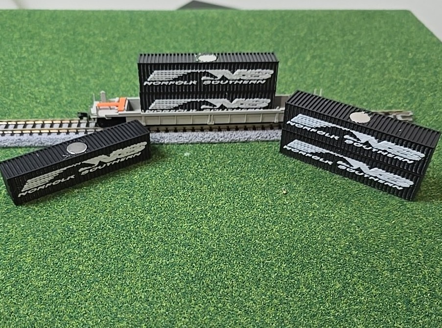 1/160 N Scale 5 Pack 40ft Shipping Northfolk Southern Containers W MAGNETS 🧲