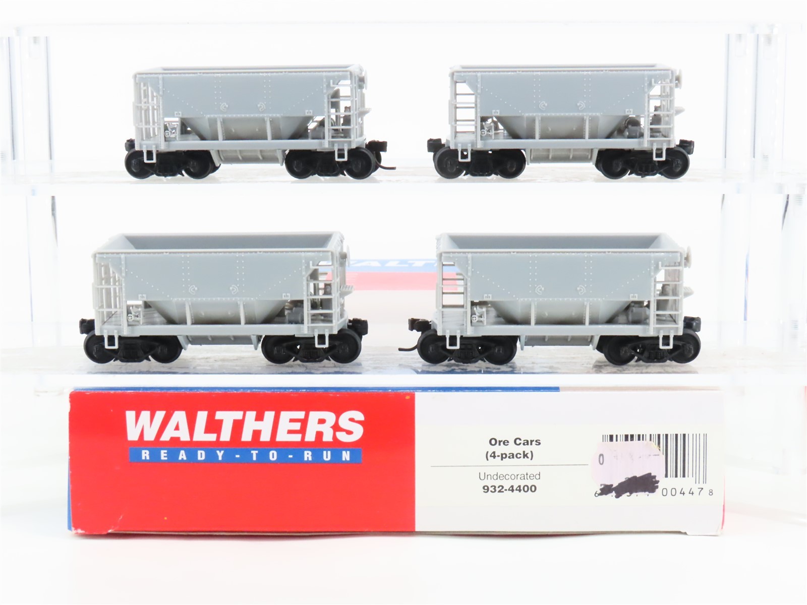 HO Scale Walthers 932-4400 Undecorated Ore Cars 4-Pack