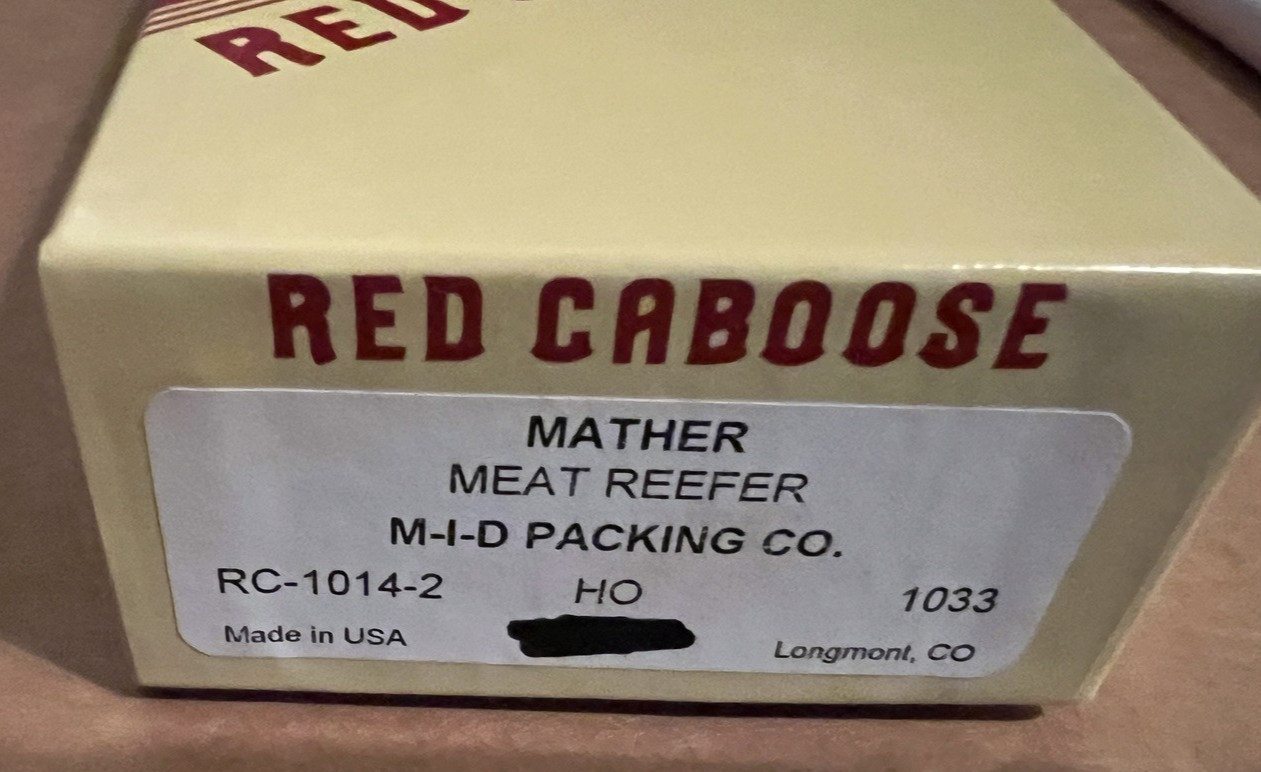 Red Caboose #RC-1014-2 40′ Mather Meat Reefer M-I-D Packing Co. #1033 NIB KIT HO