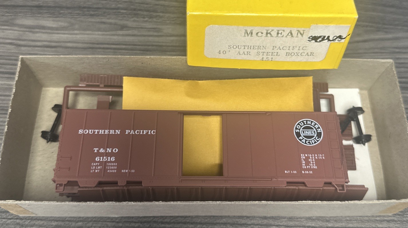 McKean Models Master Series HO Kit 451 40’ AAR Stl Boxcar Southern Pacific 61516