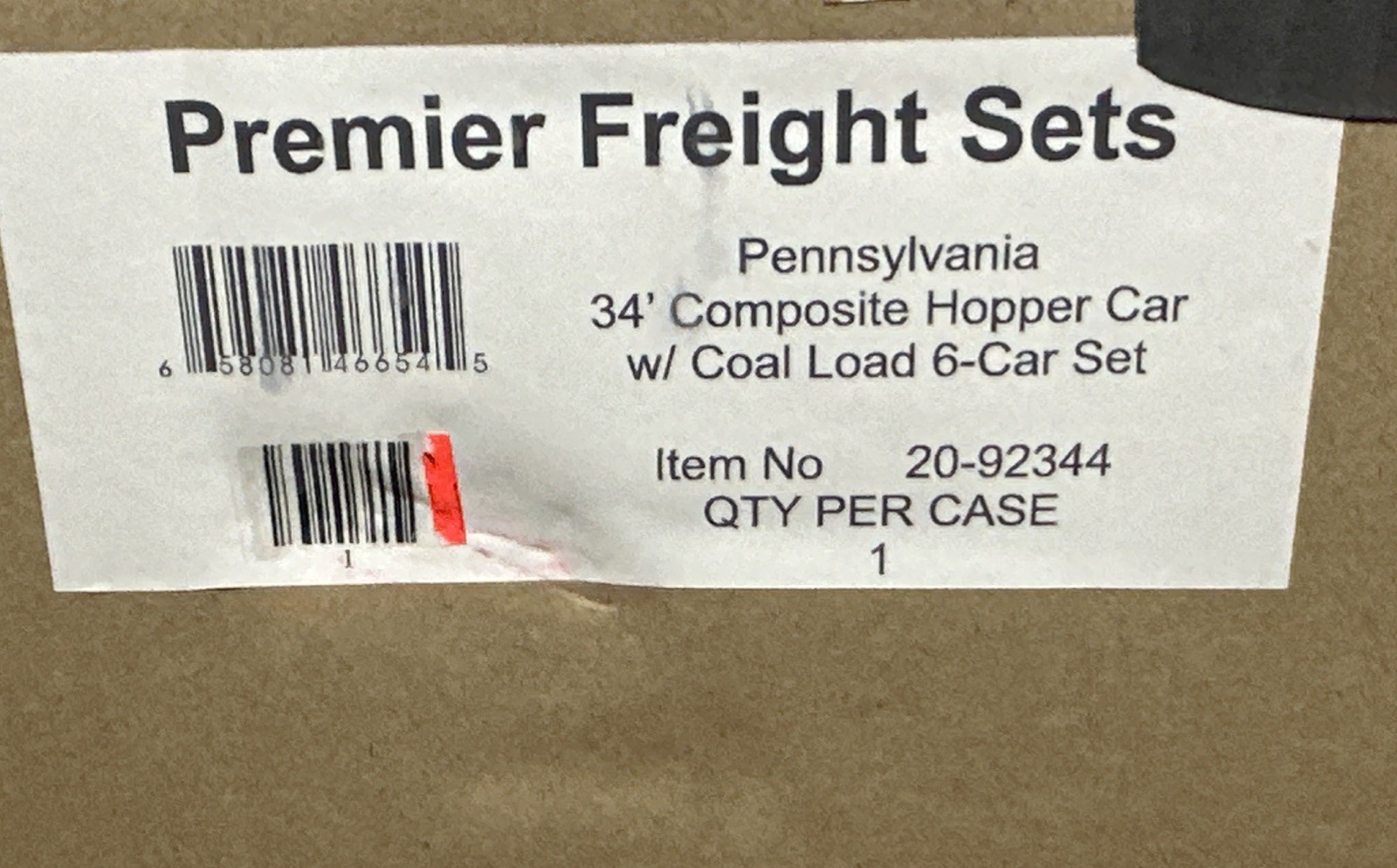 MTH 20-92344 PENNSYLVANIA 34’ Composite Hopper w/Coal Load O-Scale (6-PACK)