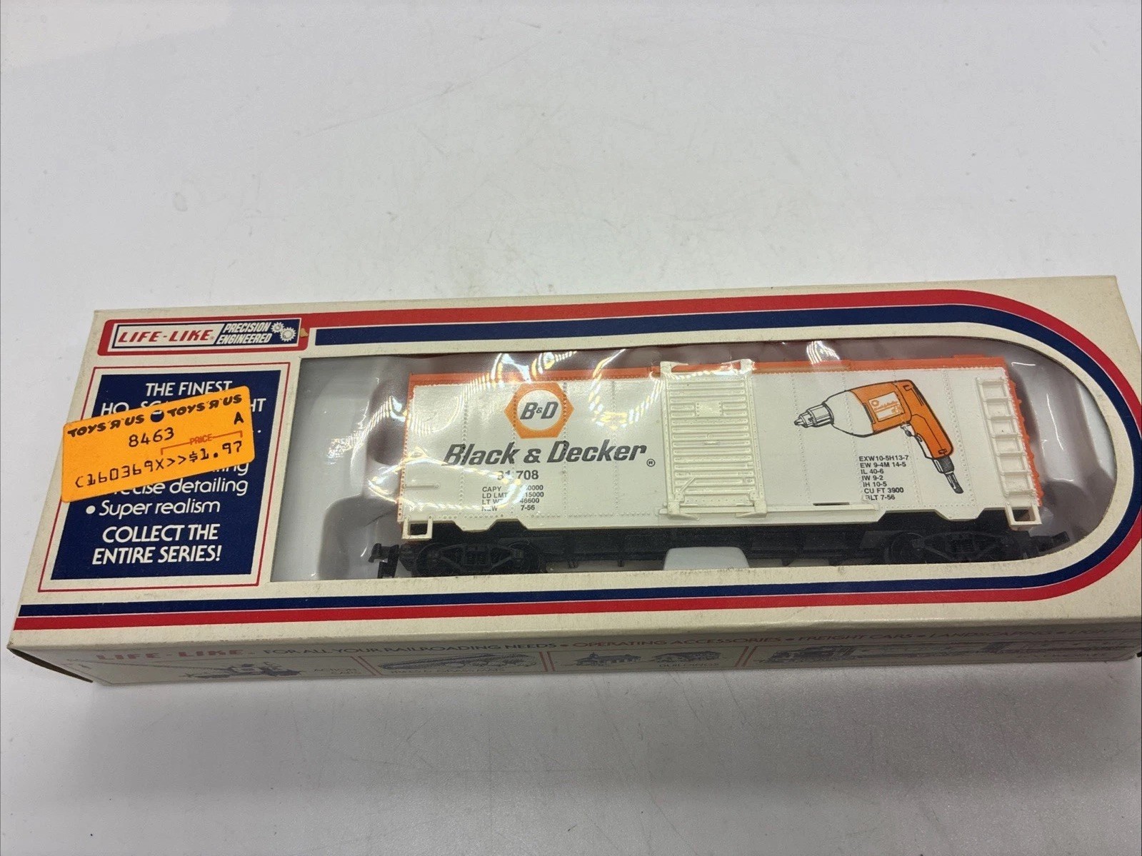 Life Like 8484 S/D Box Car Black & Decker Tools Train Model HO Scale Hong Kong