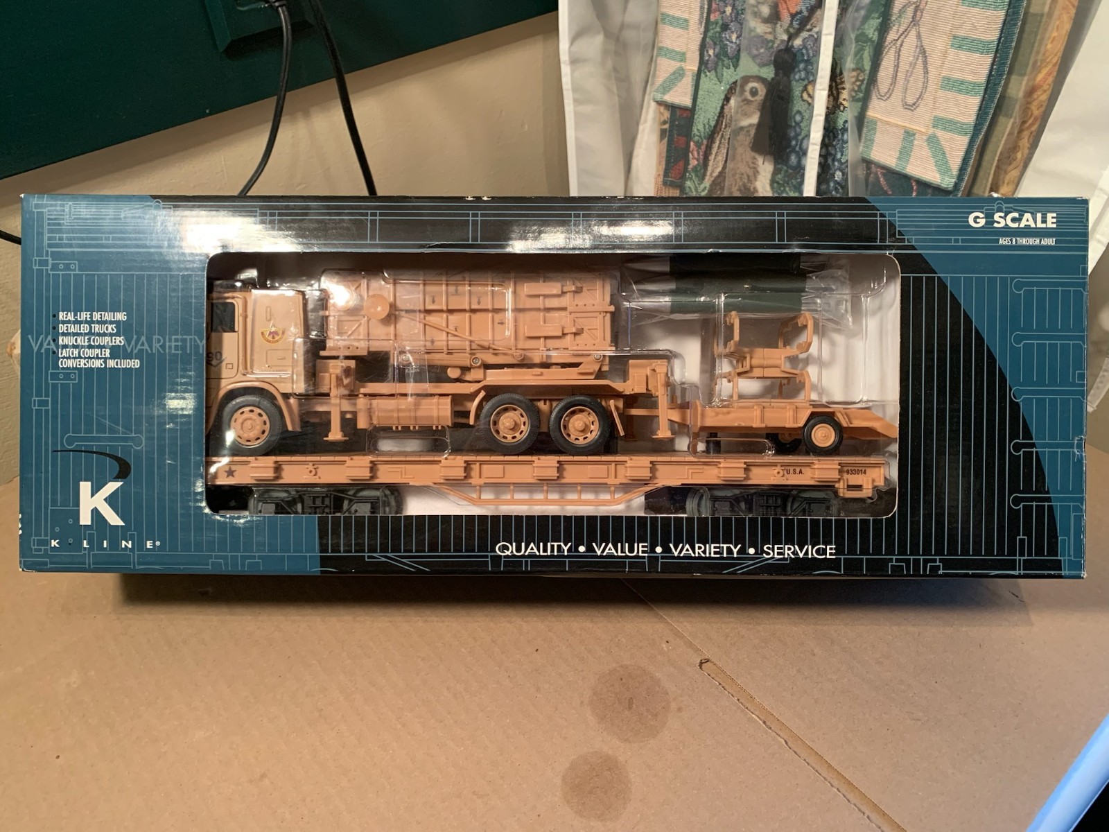 K-Line G Scale K933-014 US Army Flat Car with Missile Launcher