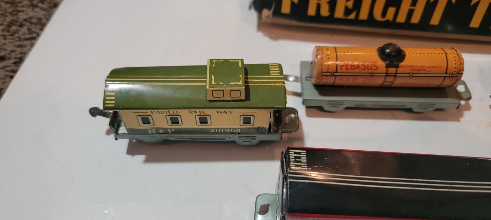 SAKAI O GAUGE 6 CARS HUDSON & PACIFIC ORIGINAL BOX TIN LITHOGRAPH FRICTION POWER