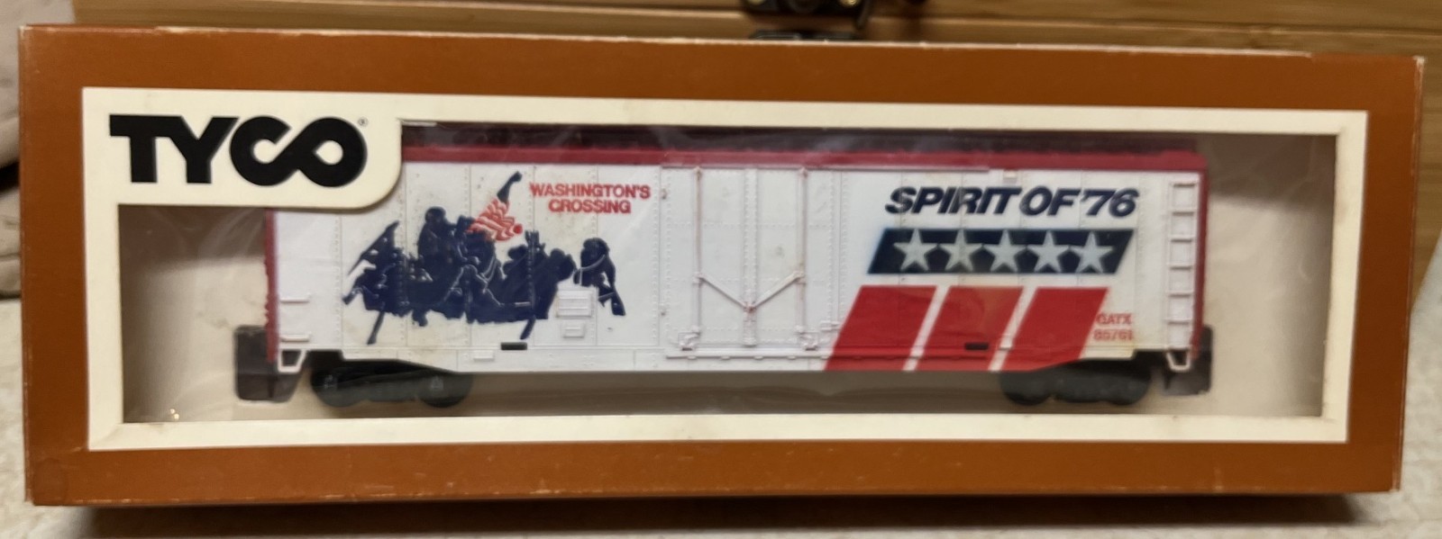 TYCO Washington’s Crossing boxcar Spirit of 76 1776 Bicentennial long stripes