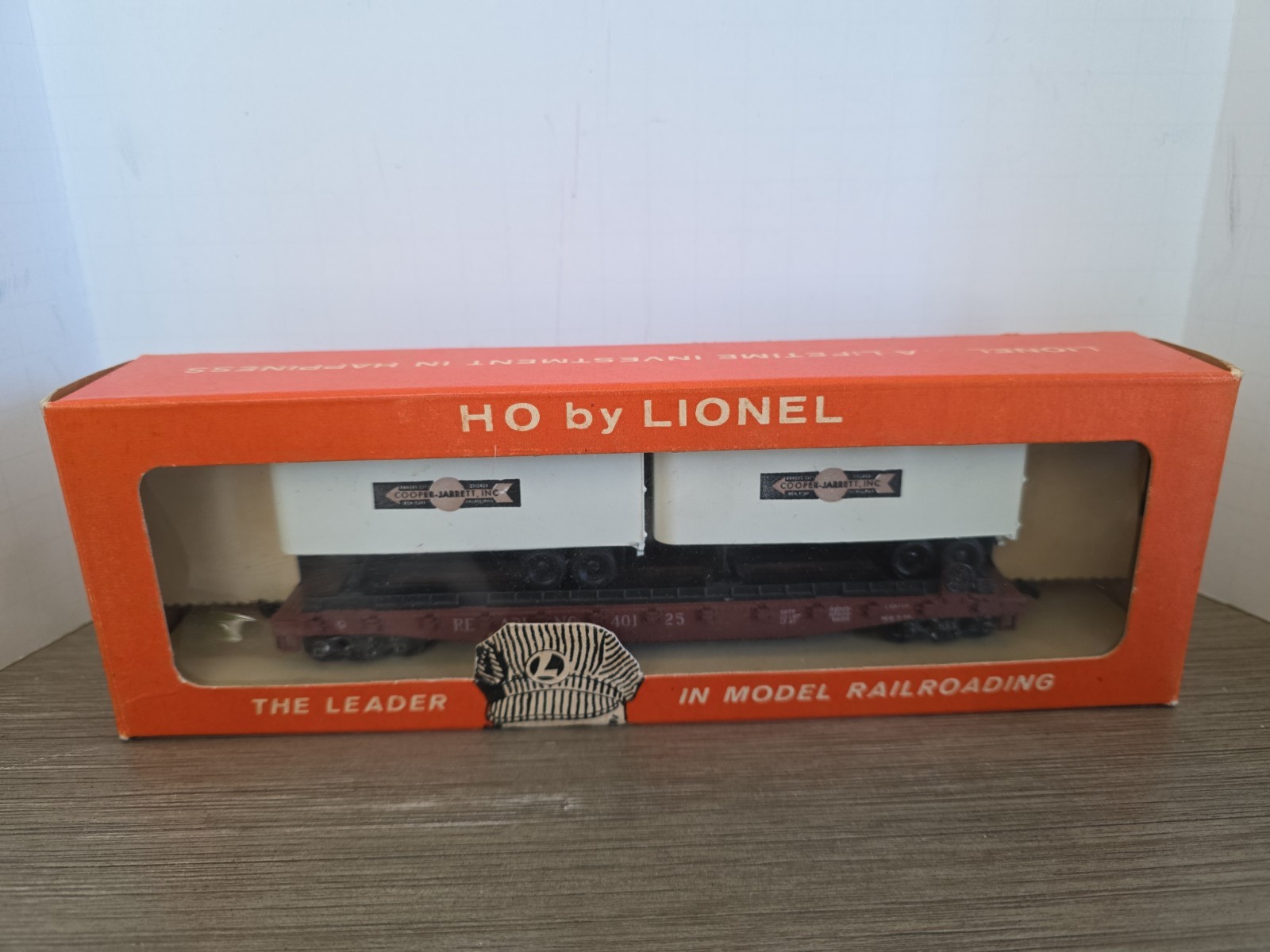 Lionel Reading Piggyback Flatcar+Trailers W/ Original Box & Insert 0830-1