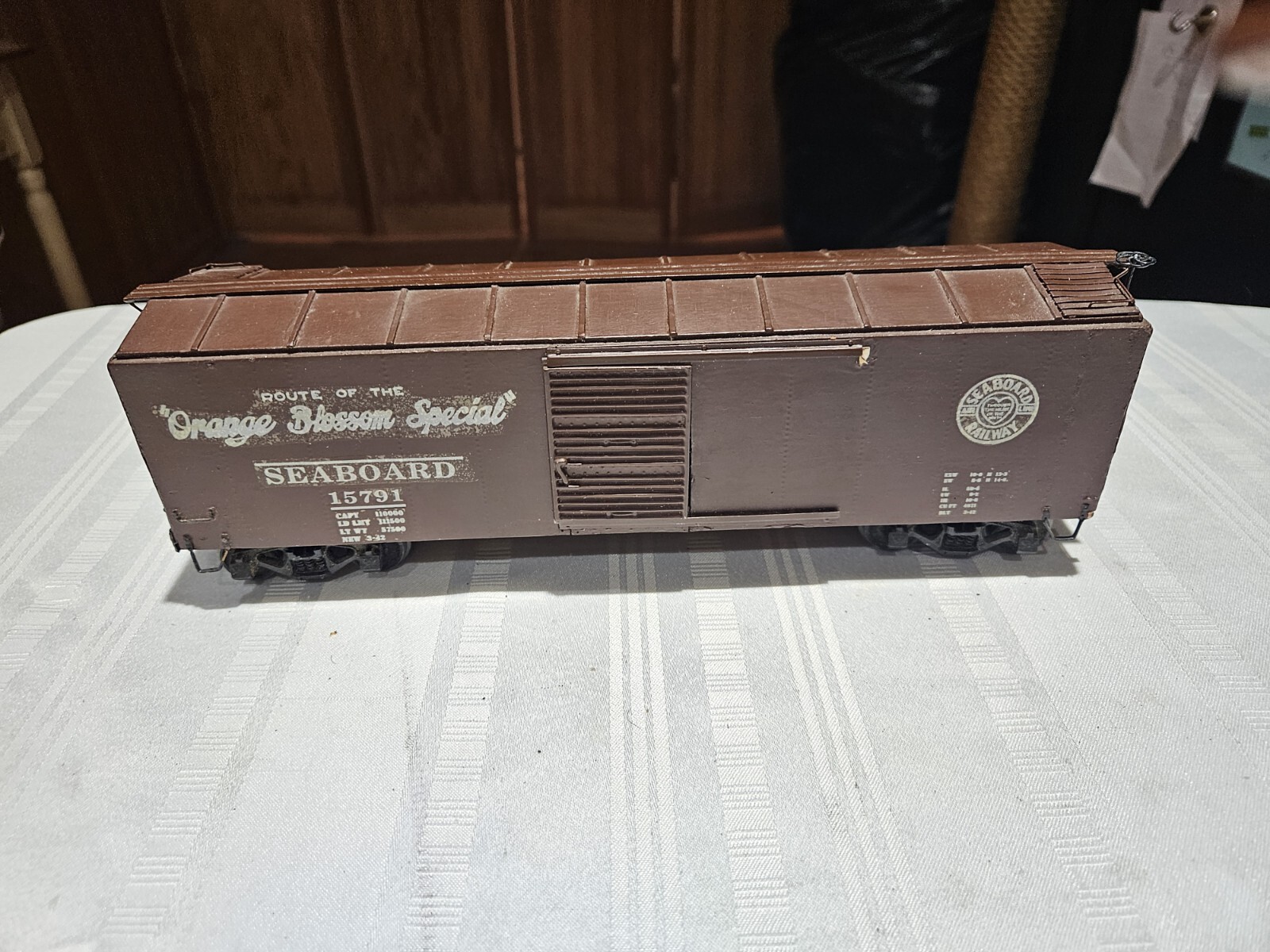 WESTBROOK VINTAGE SEABOARD BOX CAR PREBUILT WOOD, METAL, BRASS KIT.