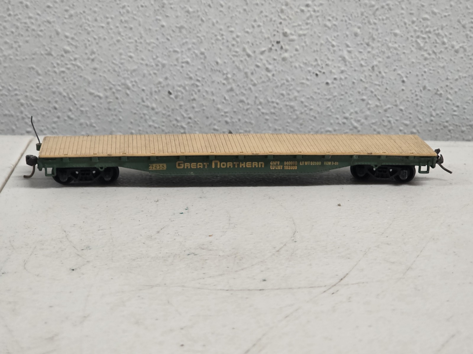 Mantua HO Scale Model Railroad Flat Car Great Northern 42953 PARTS/REPAIR AS-IS