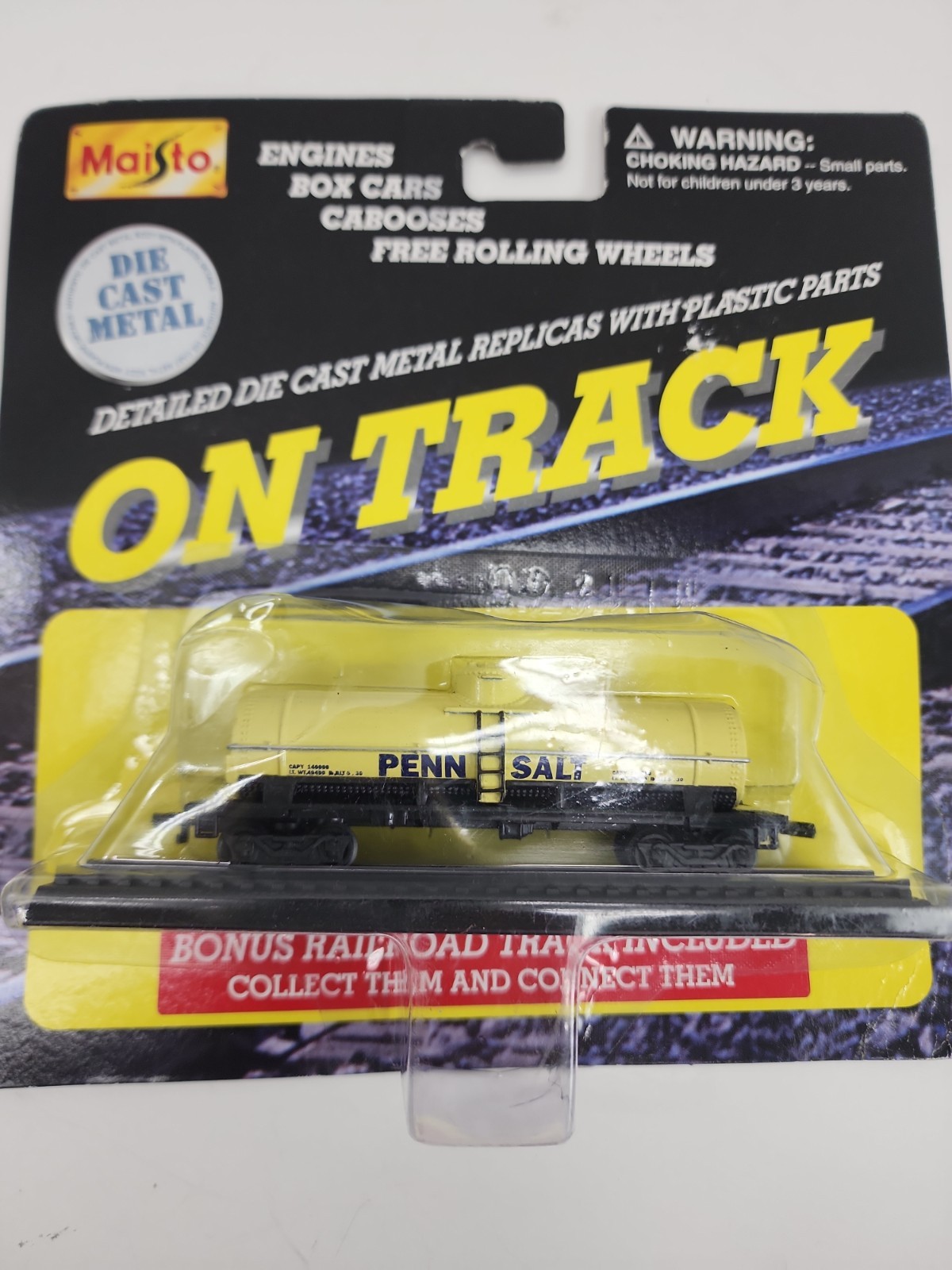 Vtg Maisto On Track Die Cast Metal Train Cart Lot of 6 1999 NIB