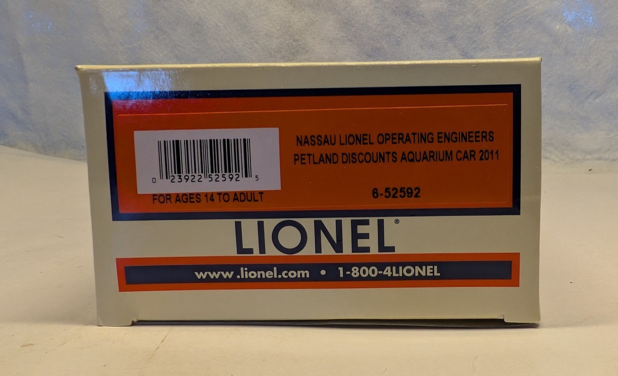 6-52592 Nassau Lionel Operating Engineers Petland Discounts Aquarium Car NIB