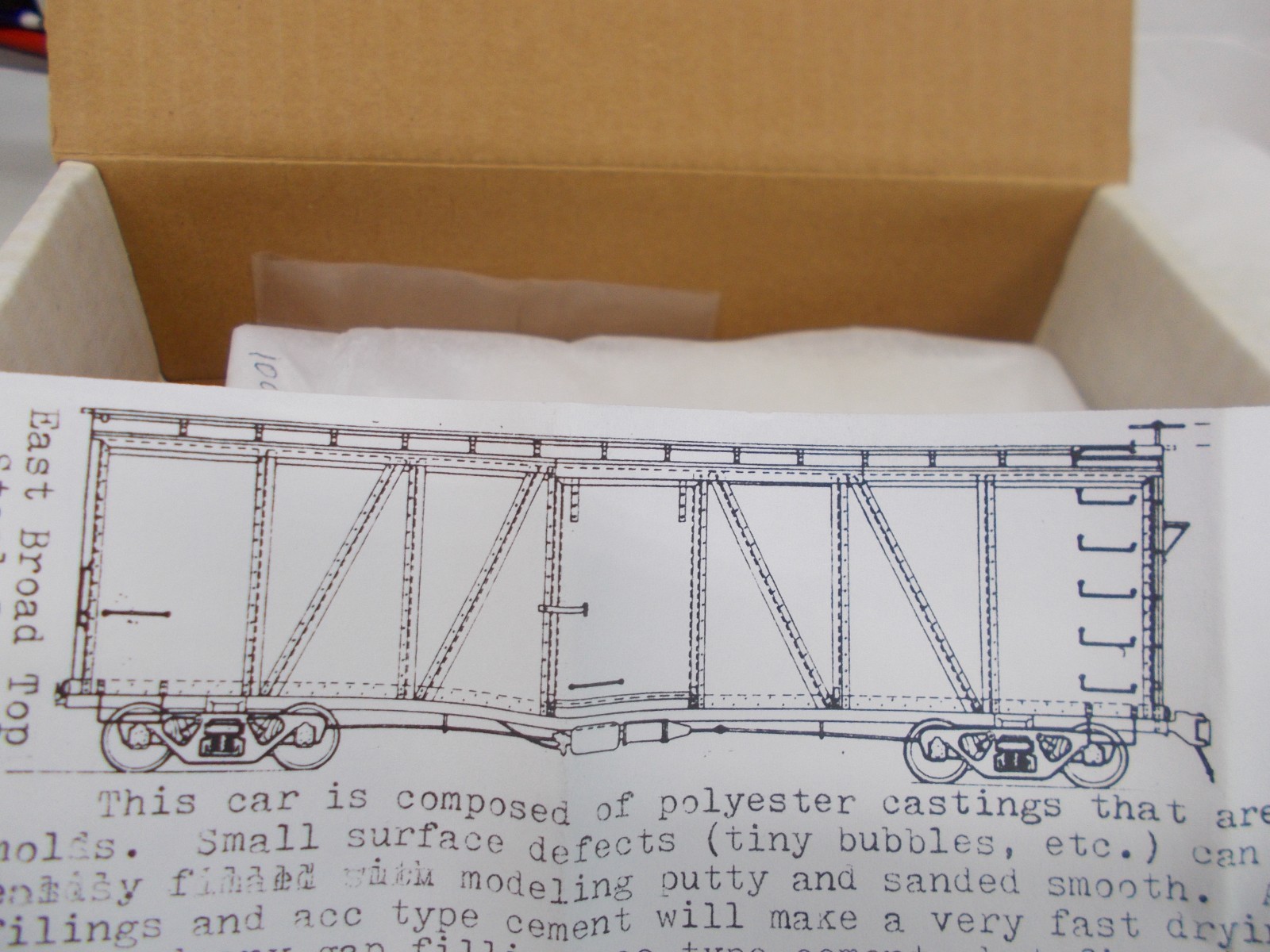 FUNARO & CAMERLENGO # 1005 ~ EAST BROAD TOP STEEL BOX CAR~RESIN KIT ~HOn3 SCALE