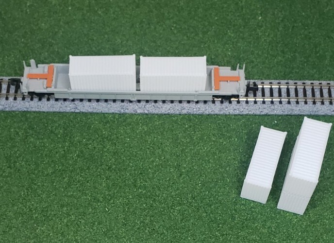 1/160 N Scale 5 Pack 20ft Shipping Containers White In color FREE SHIPPING