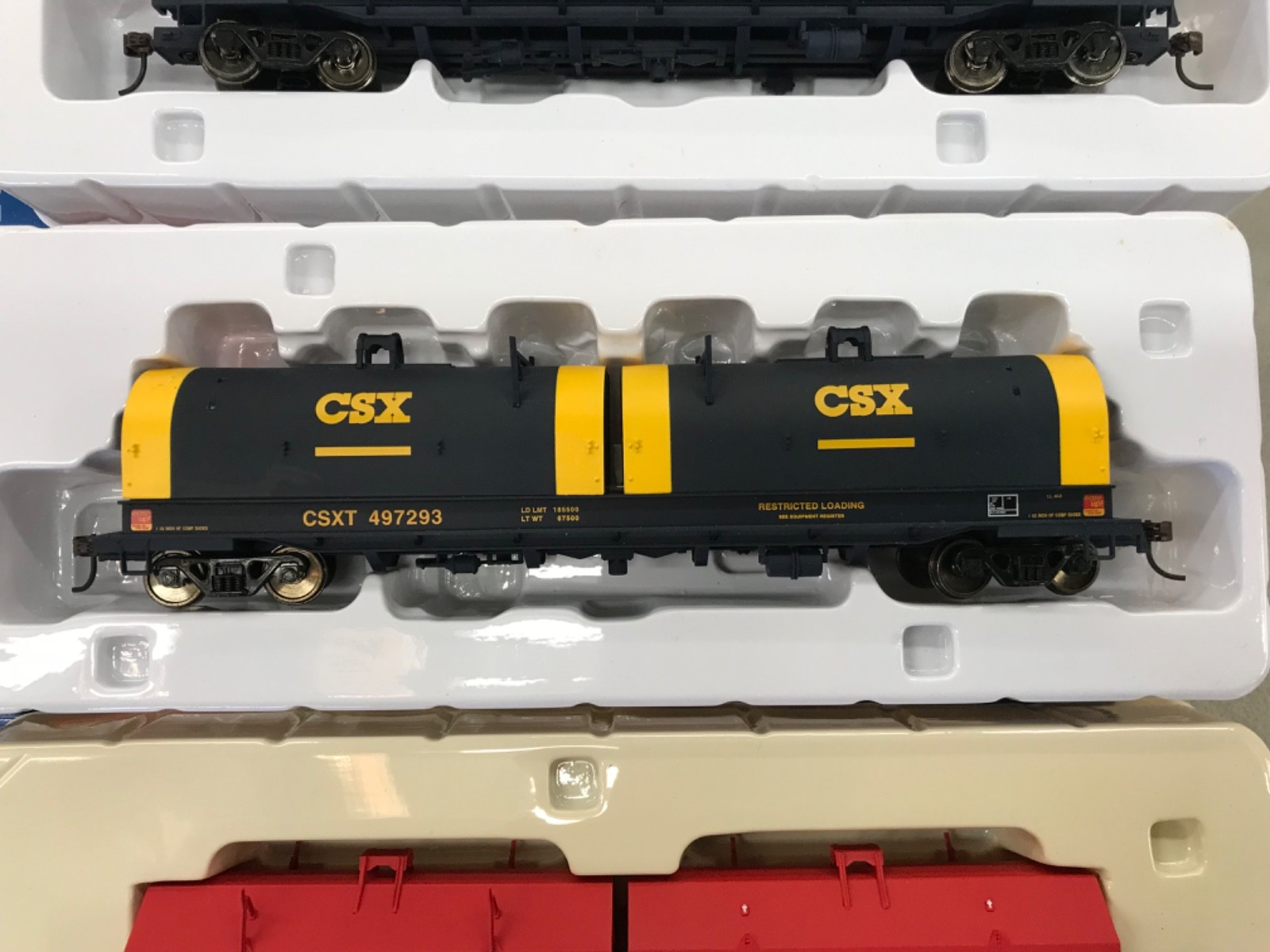Walthers Ho Scale Santa Fe and CSX Cushion Coil Cars Lot of 3 READ