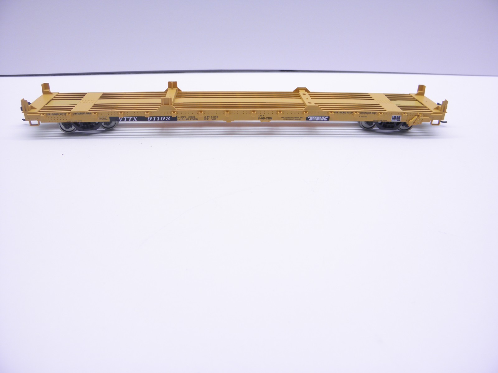WALTHERS 60′ PULLMAN STANDARD FLATCAR TRALER TRAIN -VTTX #91103 -HO SCALE