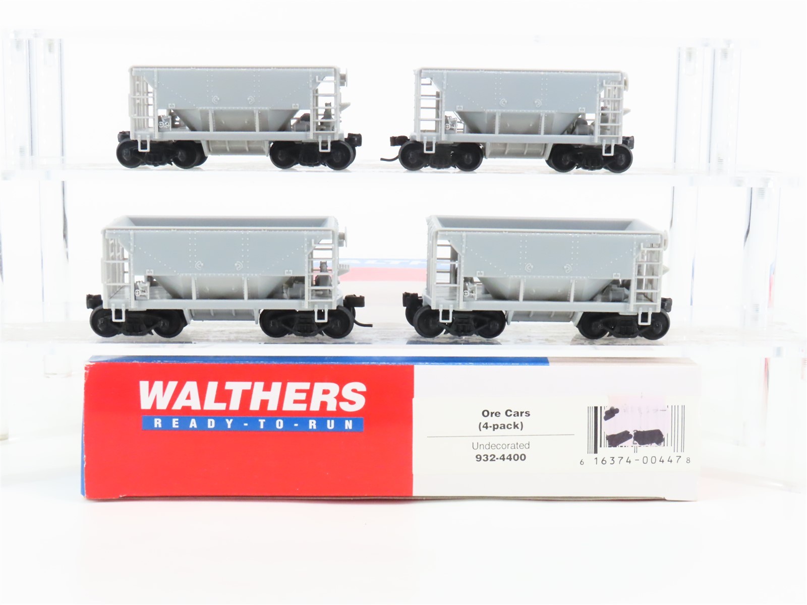HO Scale Walthers 932-4400 Undecorated Ore Cars 4-Pack