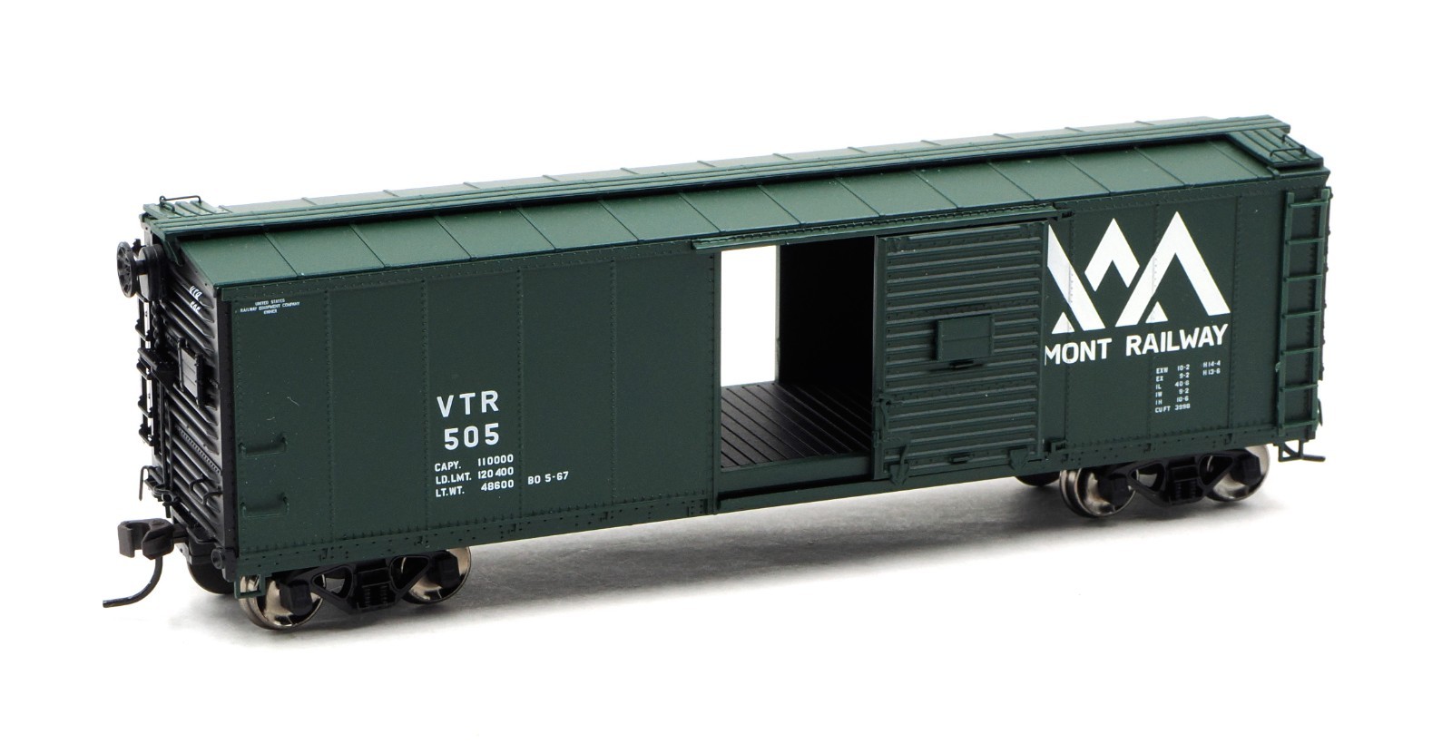 Atlas HO Vermont Railway USRA Steel Rebuilt Box Car VTR #505