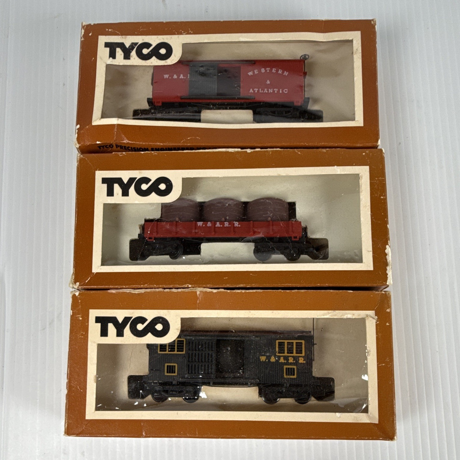 TYCO HO Western & Atlantic 3pc Freight Car Lot Box/Horse/Water MPNs